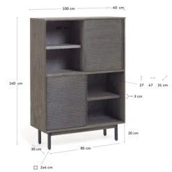 Wandkast Grijs Acaciahout -BePureHome Verkoop kave home indiann wandkast grijs acaciahout 02