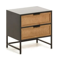 Zwart Nachtkastje Met Webbing 12 Zwart Nachtkastje Met Webbing -BePureHome Verkoop kave home kyoko zwart nachtkastje met webbing 01