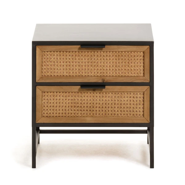 Zwart Nachtkastje Met Webbing 2 Zwart Nachtkastje Met Webbing - Afbeelding 2