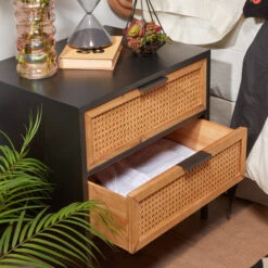 Zwart Nachtkastje Met Webbing 15 Zwart Nachtkastje Met Webbing -BePureHome Verkoop kave home kyoko zwart nachtkastje met webbing 02 1 1