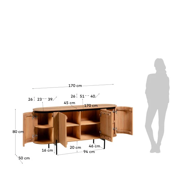 Ovaal Dressoir Van Mango Hout 10 Ovaal Dressoir Van Mango Hout - Afbeelding 10