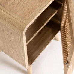 Houten Nachtkastje Met Webbing -BePureHome Verkoop kave home nalu houten nachtkastje met webbing 05