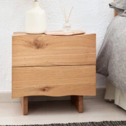 Eiken Boomstam Nachtkastje