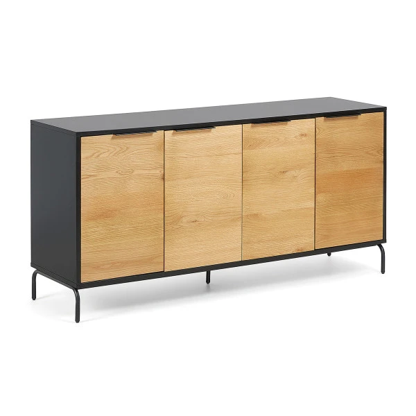 Dressoir Zwart Met Eiken 2 Dressoir Zwart Met Eiken - Afbeelding 2