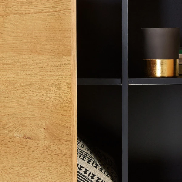 Dressoir Zwart Met Eiken 3 Dressoir Zwart Met Eiken - Afbeelding 3