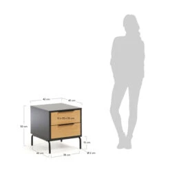 Nachtkastje Zwart Met Eiken -BePureHome Verkoop kave home savoi nachtkastje zwart met eiken 05