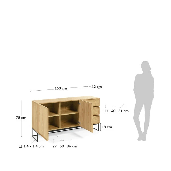 Modern Dressoir Eiken 2 Modern Dressoir Eiken - Afbeelding 2