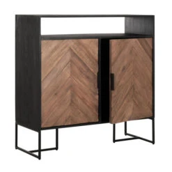 Smal Dressoir Zwart Visgraat -BePureHome Verkoop klein dressoir 100 cm met visgraat patroon dtp home criss cross 03