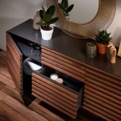 Dressoir Walnoot Mat Grijs -BePureHome Verkoop laforma mahon houten dressoir walnoot bruin 04