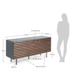 Dressoir Walnoot Mat Grijs -BePureHome Verkoop laforma mahon houten dressoir walnoot bruin 06