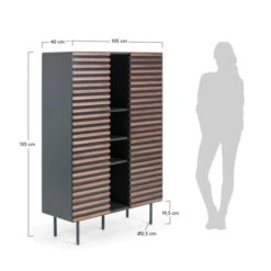 Mat Grijze Kast Met Hout -BePureHome Verkoop laforma mahon metalen kast met hout 08