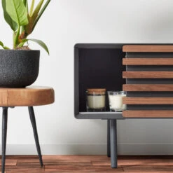 Tv-meubel Mat Grijs Met Walnoot -BePureHome Verkoop laforma mahon metalen tv meubel 07