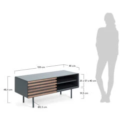 Tv-meubel Mat Grijs Met Walnoot -BePureHome Verkoop laforma mahon metalen tv meubel 08 1