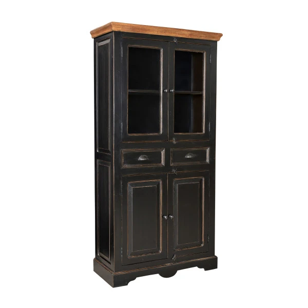 Landelijke Vitrinekast Zwart - Afbeelding 2