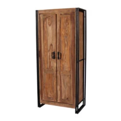 Bergkast Sheeshamhout -BePureHome Verkoop lavis havel hoge wandkast met zwarte handgrepen 02