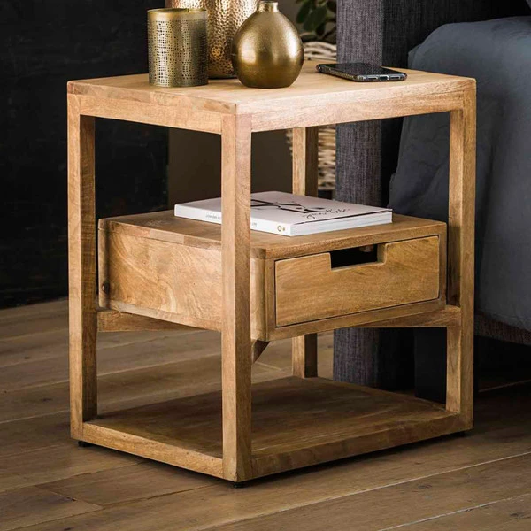 Massief Mangohouten Nachtkastje 1 Massief Mangohouten Nachtkastje