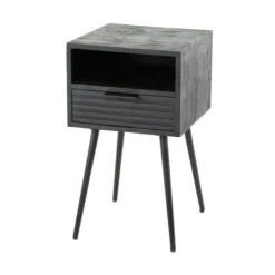 Nachtkastje Zwart Mangohout -BePureHome Verkoop nachtkastje zwart mangohout marina giani 05