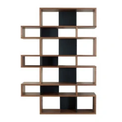 Hoge Boekenkast Walnoot 220 Cm -BePureHome Verkoop noten boekenkast tundo amavel 220 zwart 800x800 1