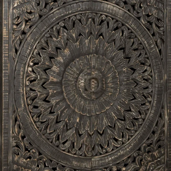 Zwarte Wandkast Snijwerk 2 Zwarte Wandkast Snijwerk - Afbeelding 2