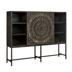 Brede Vintage Wandkast Snijwerk