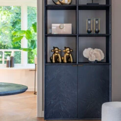 Zwarte Vakkenkast Met Visgraat -BePureHome Verkoop richmond interiors blackbone zwarte vakkenkast met visgraat 010