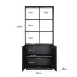 Zwarte Vakkenkast Met Visgraat -BePureHome Verkoop richmond interiors blackbone zwarte vakkenkast met visgraat 011