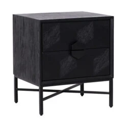 Zwart Nachtkastje Van Hout -BePureHome Verkoop richmond interiors blax zwart nachtkastje van hout 01