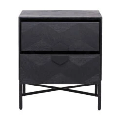 Zwart Nachtkastje Van Hout -BePureHome Verkoop richmond interiors blax zwart nachtkastje van hout 04