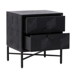 Zwart Nachtkastje Van Hout -BePureHome Verkoop richmond interiors blax zwart nachtkastje van hout 05