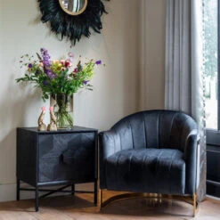 Zwart Nachtkastje Van Hout -BePureHome Verkoop richmond interiors blax zwart nachtkastje van hout 08