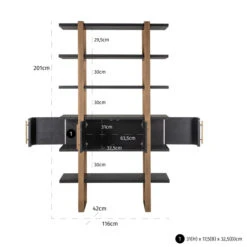 Wandkast Hout En Goud -BePureHome Verkoop richmond interiors cambon wandkast hout en goud 05