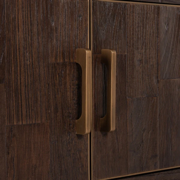 Tv-meubel Donker Hout Brushed Gold - Afbeelding 6