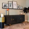 Zwart Dressoir Met Goud -BePureHome Verkoop richmond interiors hunter zwart dressoir met goud 04