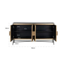 Dressoir Goud Met Marmer -BePureHome Verkoop richmond interiors ironville dressoir goud met marmer 05