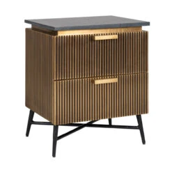 Gouden Nachtkastje Met Marmer