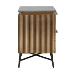 Gouden Nachtkastje Met Marmer -BePureHome Verkoop richmond interiors ironville gouden nachtkastje met marmer 02