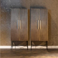 Gouden Wandkast Ribbelmotief -BePureHome Verkoop richmond interiors ironville gouden wandkast ribbelmotief 04