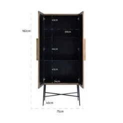 Gouden Wandkast Ribbelmotief -BePureHome Verkoop richmond interiors ironville gouden wandkast ribbelmotief 06