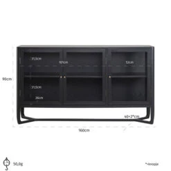 Dressoir Glazen Deuren -BePureHome Verkoop richmond interiors montfort dressoir met glazen deuren 05