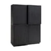 Wandkast Zwart Eiken Hout