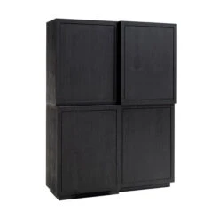 Wandkast Zwart Eiken Hout