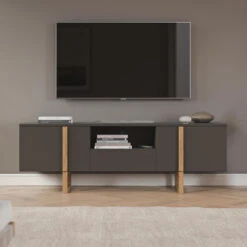 Modern Tv-meubel Met Eiken -BePureHome Verkoop tenzo birka modern tv meubel antraciet met eiken 0 1