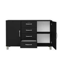 Retro Dressoir -BePureHome Verkoop tenzo malibu retro dressoir zwart 01 1