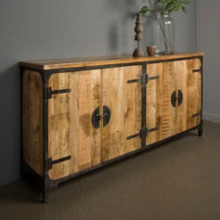 Industrieel Dressoir Mangohout 6 Industrieel Dressoir Mangohout -BePureHome Verkoop tower living basto bruin houten dressoir 01