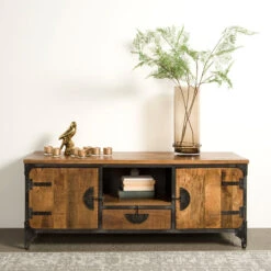 Stoer Tv-meubel Industrieel -BePureHome Verkoop tower living basto houten tv meubel 150 cm 01 2