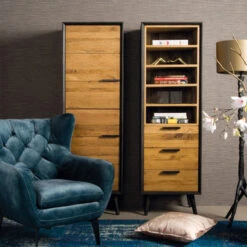 Smalle Wandkast Eiken Linksdraaiend -BePureHome Verkoop tower living bresso smalle wandkast eiken linksdraaiend 03