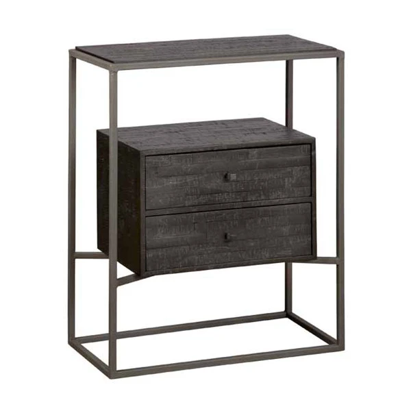 Ladenkastje Zwart Teak Hout 1 Ladenkastje Zwart Teak Hout