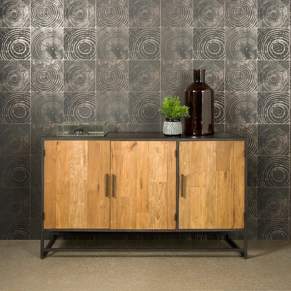 Dressoir Metaal En Teak 160 Cm