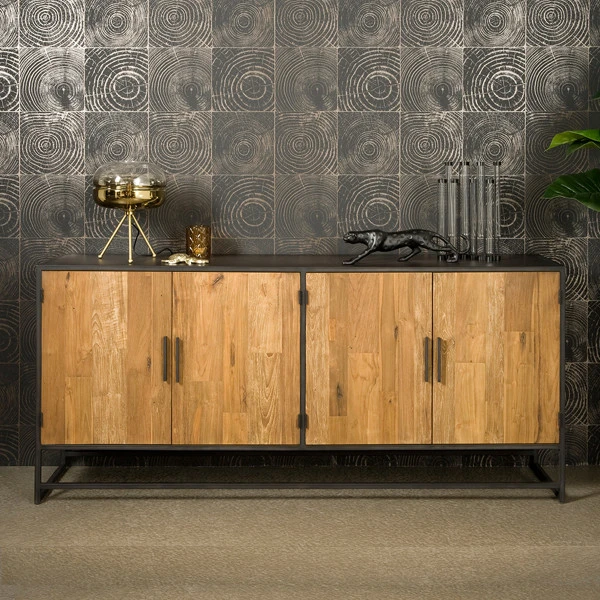 Dressoir Teak En Metaal 200 Cm