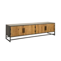 Tv-meubel Staal En Teak 200 Cm -BePureHome Verkoop tower living felino tv meubel metaal en teak 200 cm 01